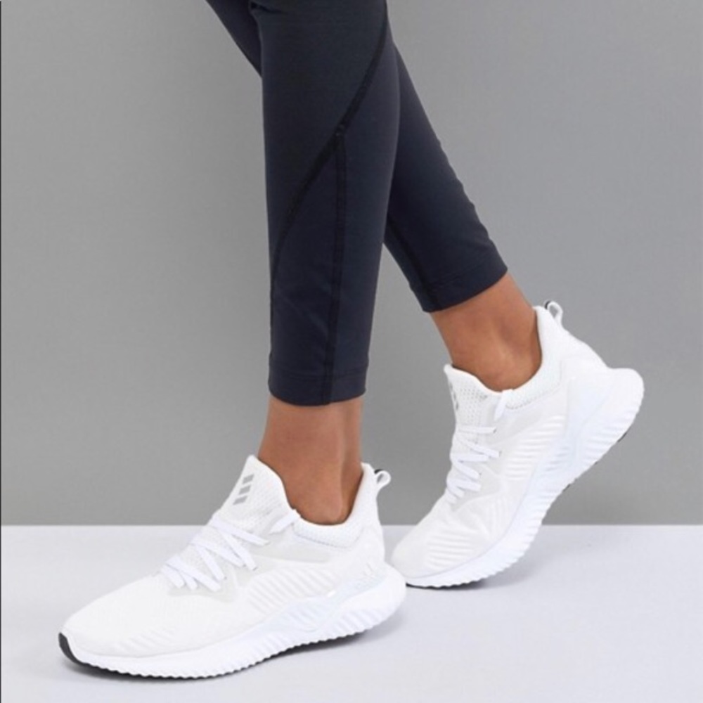Adidas White Alpha Bounce Sneakers